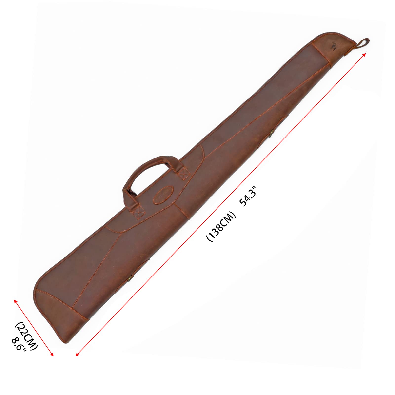 TOURBON Funda de piel auténtica para escopeta de 54 pulgadas