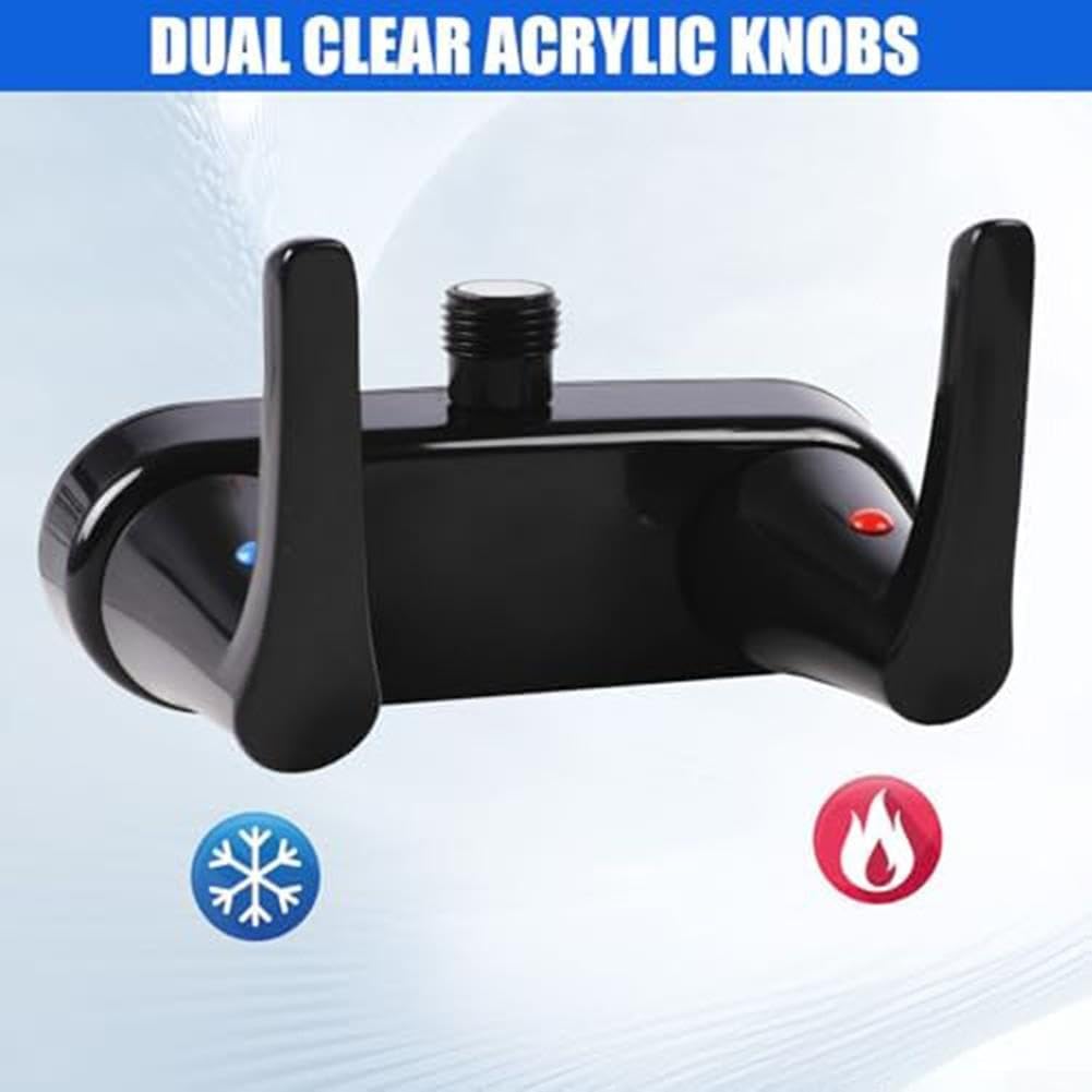 Rubinetto doccia RV doppio controllo nero 2 fori 4 pollici