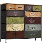 VASICAR Dresser for Bedroom with 12 Drawers, Tall Fabric Drawer Dresser, Chest of Drawers for Clo...