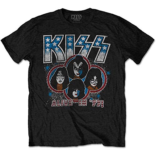 Kiss Alive in '77 Official Tee T-Shirt Mens Unisex (Medium) Black