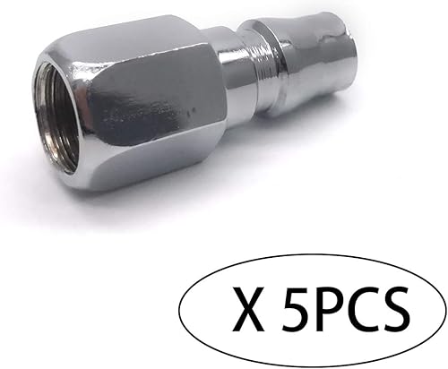 Miniatura 5 de Kit de 10 piezas de compresor de aire con cinta de sellado de rosca, 14 pulgadas NPT, 5 enchufes macho y 5 enchufes hembra, tipo industrial, para