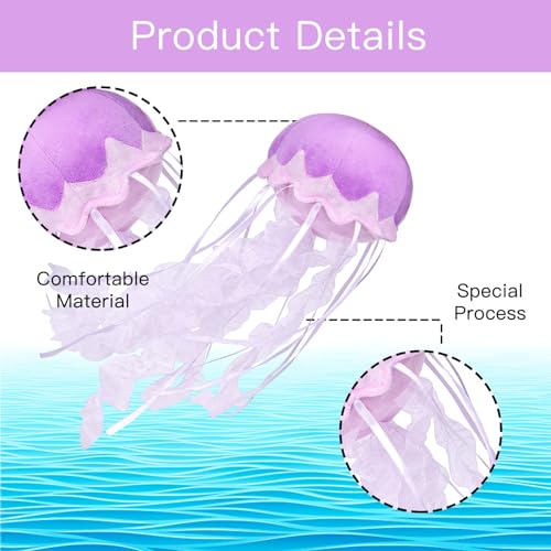 Lilizzhoumax Simulation Jellyfish Plush Toy 15cm/6", Realistic Stuffed Animal, Cute Hangable, Super Soft Sea Animal Home Decoration Toy - Image 4