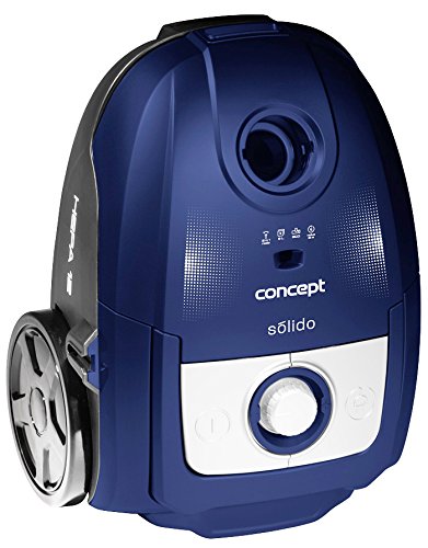 Concept Electrodomésticos VP8076 Aspirador solido con bolsa, capacidad de 3 l con 7 niveles de filtración, 700 W, 3 litros, 66 Decibelios, Plástico, Azul