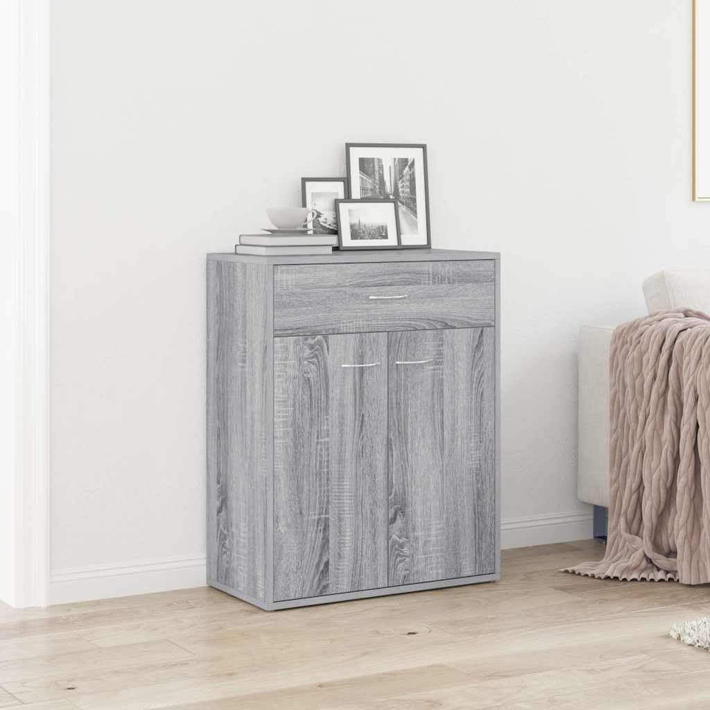 vidaXL Buffet Armoire de Rangement Organisateur de Maison Meuble de Salle de Séjour Intérieur Sonoma Gris 60x30x75 cm Bois d'Ingénierie
