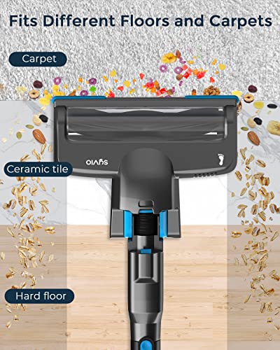 Syvio Cordless Vacuum Cleaner Upright, 250W 22Kpa Powerful Stick Vacuum With 40Min Runtime Detachable Battery, 3 Speeds, 3.1 Lb Lightweight Handheld Vacuums For Pet Hair Hardwood Floor Carpet Car #TOP7