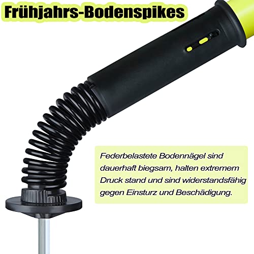VA-Cerulean Slalomstangen,6er-Set 150cm Federbelastete Traingsstangen mit Stahlspitzen und Tragetasche,Fußball Agility Training für Kinder Erwachsene Hunde,Koordinationstraining(Gelb)