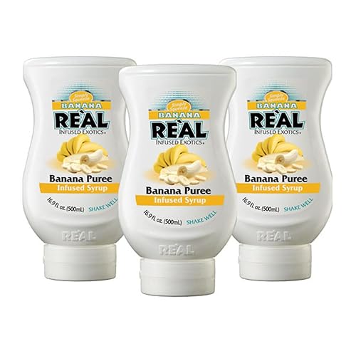 Banana Reàl - Jarabe con infusión de puré de plátano, botella exprimible de 16.9 onzas líquidas (paquete de 3)