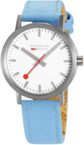 Mondaine Reloj Classic Official Swiss Railways BlancoAqua, Movimiento de cuarzo