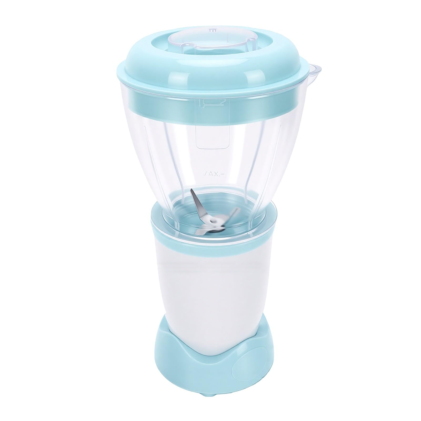 Fockety Robot de Cocina para Bebés, Procesador Multifunción de 200 W con Recipiente para Alimentos y Cuchillas de Acero, Batidora para Purés de Frutas, Verduras y Carnes (Azul Claro) (Enchufe de la