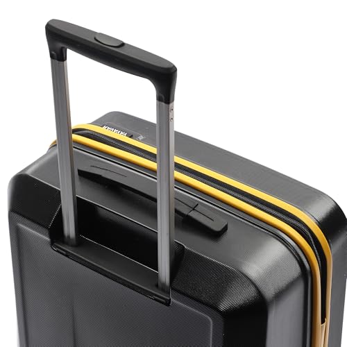 Image of YAYAVAR Batman Trolley Suitcase - 85L, Cabin Luggage with 8 Spinner Wheel, Hard Shell Polycarbonate Suitcase, Number Lock, Water Resistant, Luggage Bag for Travel (Black & Yellow, 67cm, Medium)