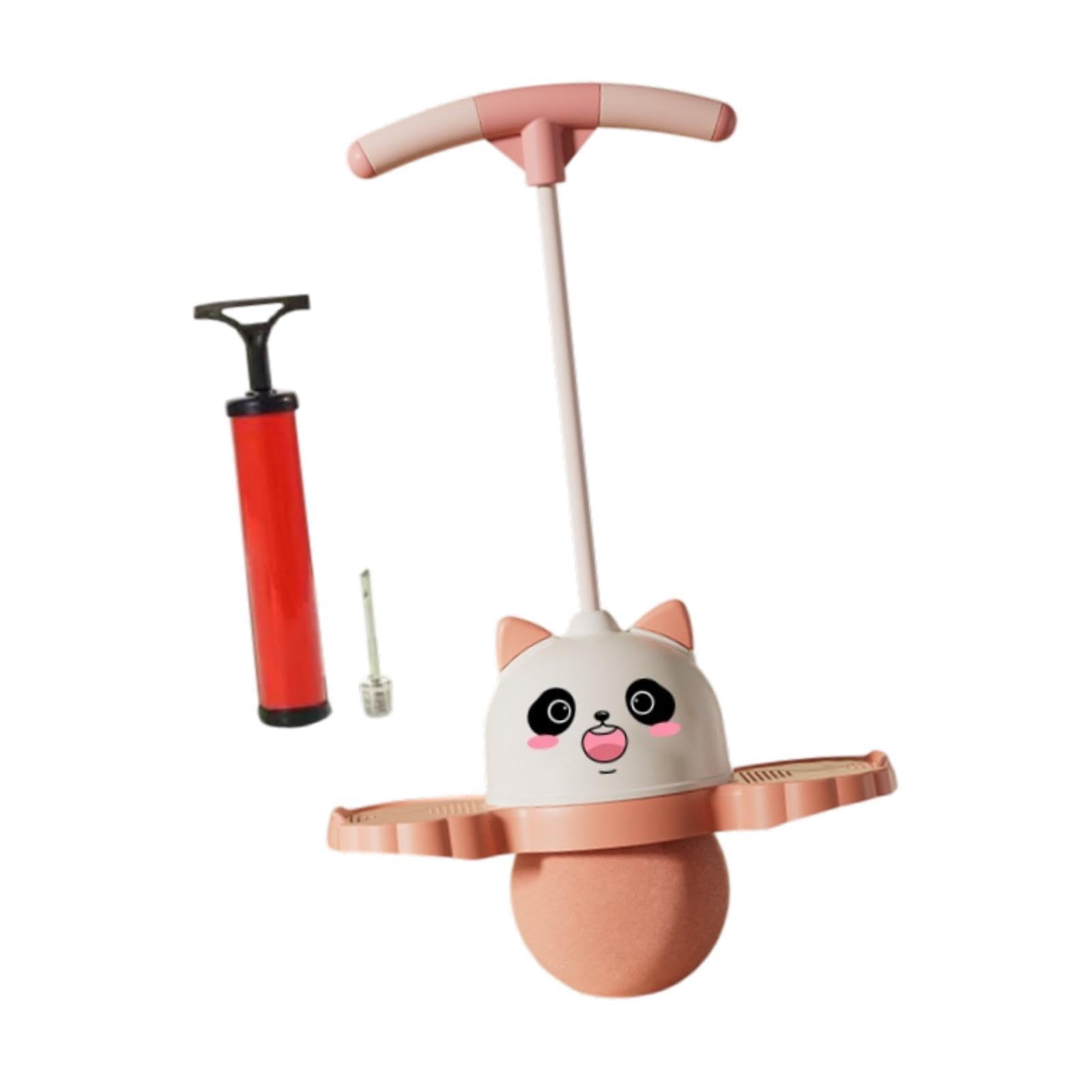 Yiju Panda Shape Pogo Ball with Handle Pogo Jump Toy Kids Bouncing Ball Pogo Stick for Games Exercise Balance Ability Toys Girls, Pink