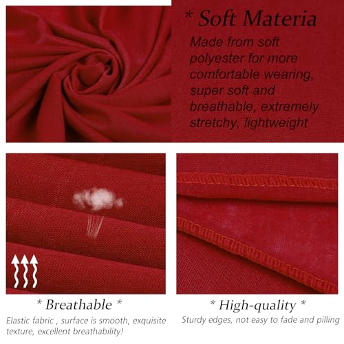 WOVOWOVO Head Wraps for Black Women Stretch Head Scarf Long African Hair Wraps, Red4