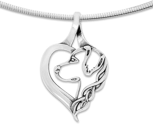 Miniatura 2 de Collar con colgante de corazón Golden Retriever, regalos de joyería para madres Golden Retriever, Plata esterlina, No es una piedra preciosa