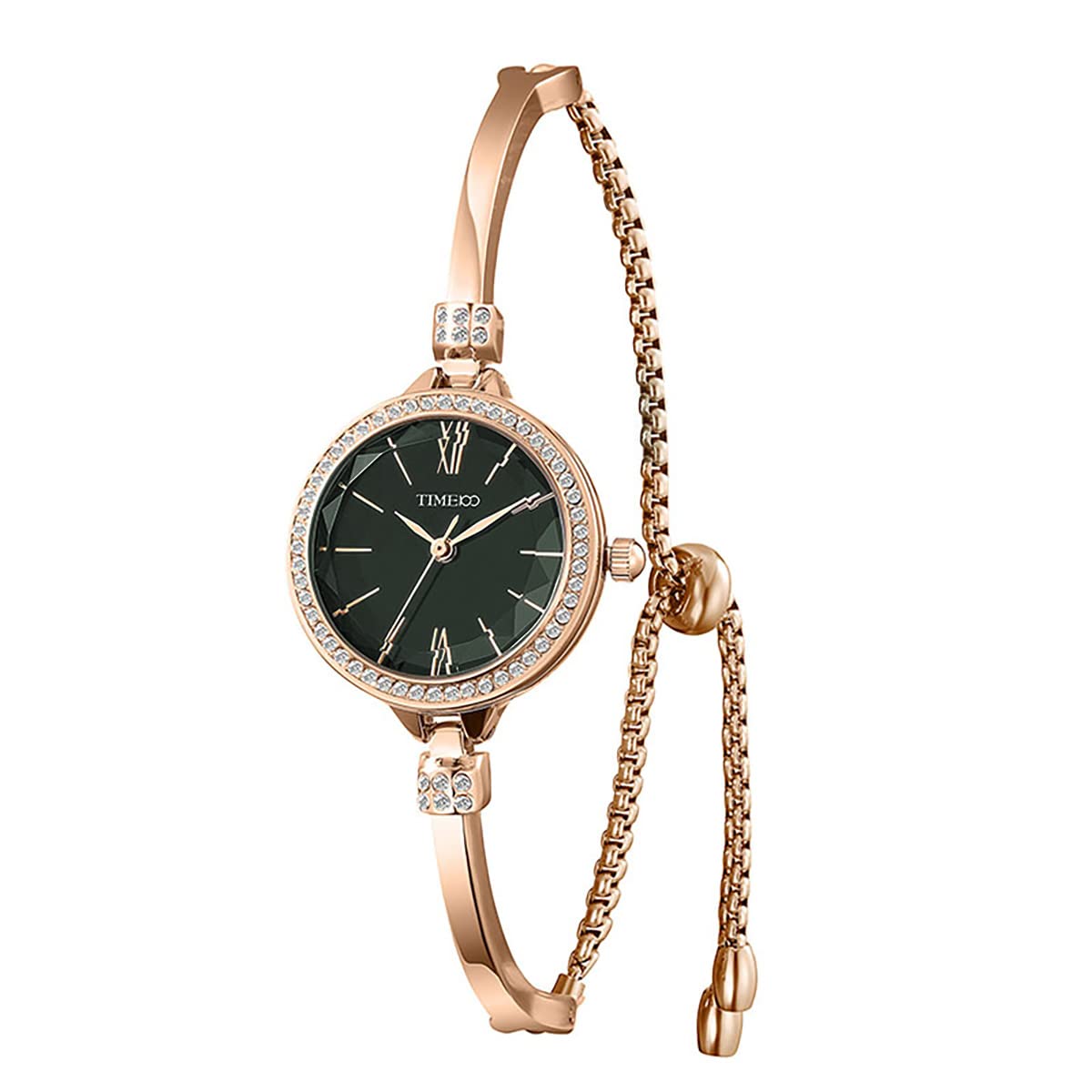 Sponsored Ad - Women's Bracelet Watches Ladies Quartz Wrist Watch with Green Dial Bezel with Crystals in Movement Bracelet Strap with Diamonds Waterproof