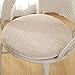 KingMSPG Cojines de asiento para silla de jardín, antideslizante, redondos, para silla de interior, exterior, para comedor, cocina (35 x 35 cm, caqui)