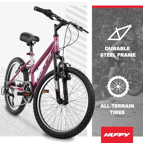 Image of Huffy Stone Mountain Bike for Men and Women, 20 inch /24 inch /26 inch, 6-Speed (20 inch) or 21-Speed, Front or Dual Suspension (Varies), Multiple Colors, Adjustable Saddle, Shimano Equipped, All-Terrain Tires