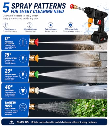 Image of Cordless Car Washer High Pressure Gun - Car Washing 48V Rechargeable Electric Pressure Washer Gun Bike, Car Washing Pump, Portable Car Washer