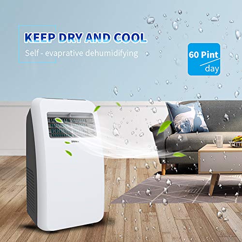 Shinco 8,000 BTU Portable Air Conditioners with Built-in Dehumidifier Function, Fan Mode, Quiet AC Unit Cools Rooms to 200 sq.ft, LED Display, Remote Control, Complete Window Mount Exhaust Kit