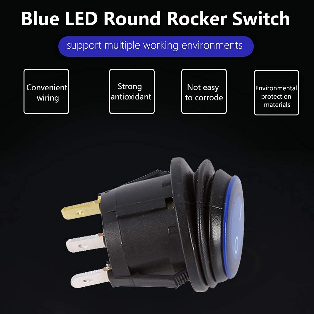 Interrupteurs à Bascule 12V/24V LED Rouge - Lot De 2 - Étanches - Pour Voiture, Bateau, Camion - 20A 3 Broches