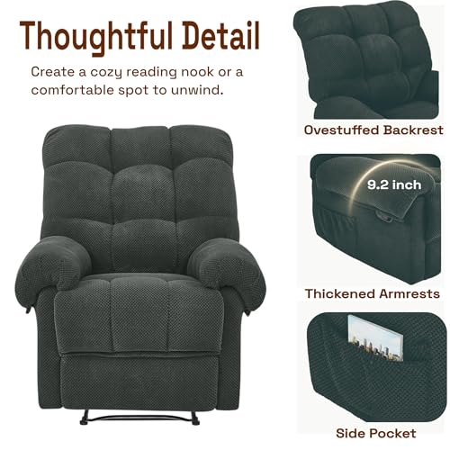 Sillón reclinable con apoyo ergonómico gris oscuro miniatura 4