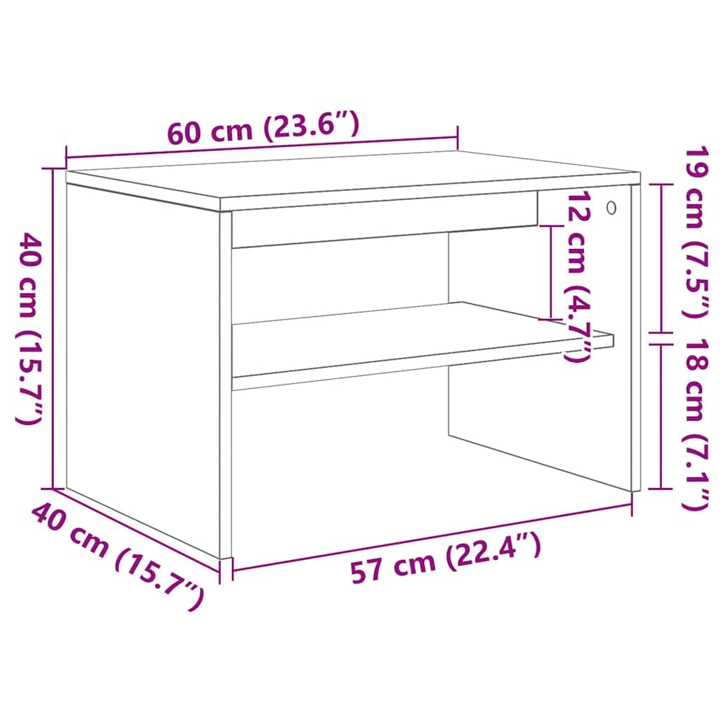 vidaXL Mobile TV e Console TV, Bianco, 60 x 40 x 40 cm, Legno Tecnico, Multifunzionale
