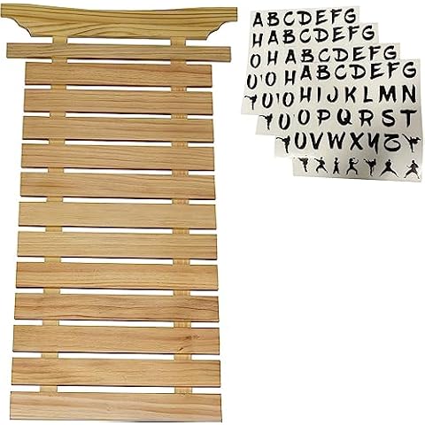 12 (Twelve) Belt Karate Martial Arts Belt Display - Thick Wood - Includes Stickers Cover