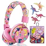 JYPS Kids Headphones Wireless, Cute Dinosaur Childrens Bluetooth Headphones with Microphone, Toddler Headphone Over Ear for Age 2+, Compatible with iPad/Fire Tablet