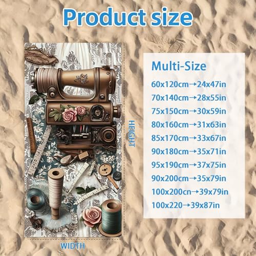 Serviette de plage grande taille 100x220 cm légère et anti-sable - 6