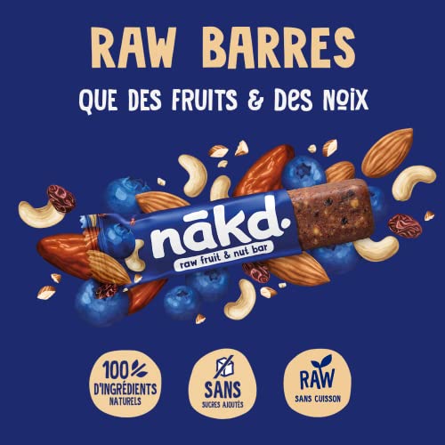 Nākd. Myrtilles | Raw Barres de Fruits et Noix | 100% D'ingrédients Naturels | Sans Sucre Ajoutés | Vegan | 4 x 35g – Image 3
