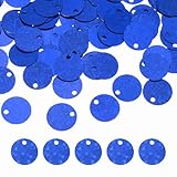 QUARKZMAN Lentejuelas Planas Redondas, 600Pzs 10mm/0.4 Pulgadas Lentejuelas Sueltas Azul laser Para Manualidades, Costura, Bordado, Con Agujero De Un Solo Lado Para DIY, Ropa, Joyería