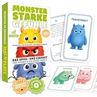 Gefühlsmonster Karten-Set für Kinder – 30 emotionale Spiel- & Lernkarten ab 4-99 Jahre – Gefühlskarten mit Monster-Illustrationen – Pädagogisch wertvoll für Familie, Kita, Schule & Therapie