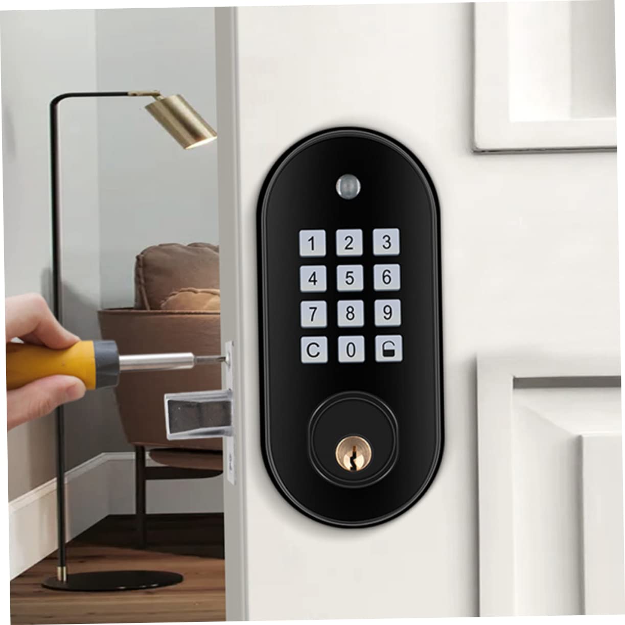 DOITOOL 1juego Cerradura Electrónica De Puerta Teclado Cerradura De Seguridad Keyless Cerrojo Instalación y Automática Por y Para Seguridad Del