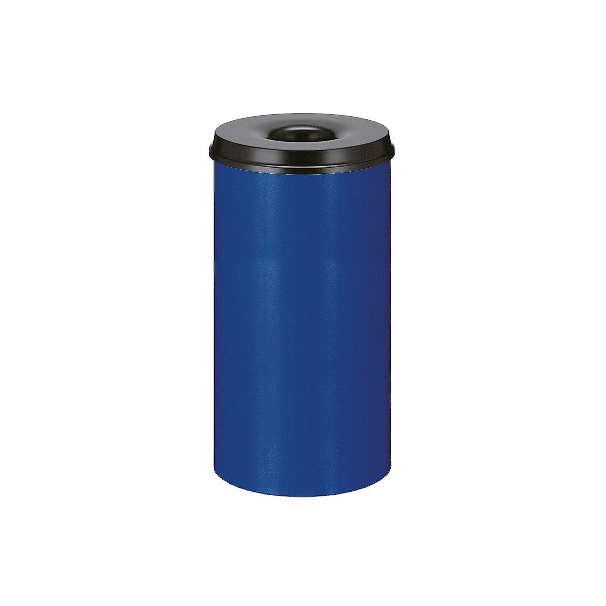 V-Part Selbstlöschender Papierkorb 50 Liter, Korpus rot / Löschkopf schwarz | Stahl, selbstlöschend, Volumen 50 l, HxØ 625 x 335 mm, Korpus rot / Löschkopf schwarz