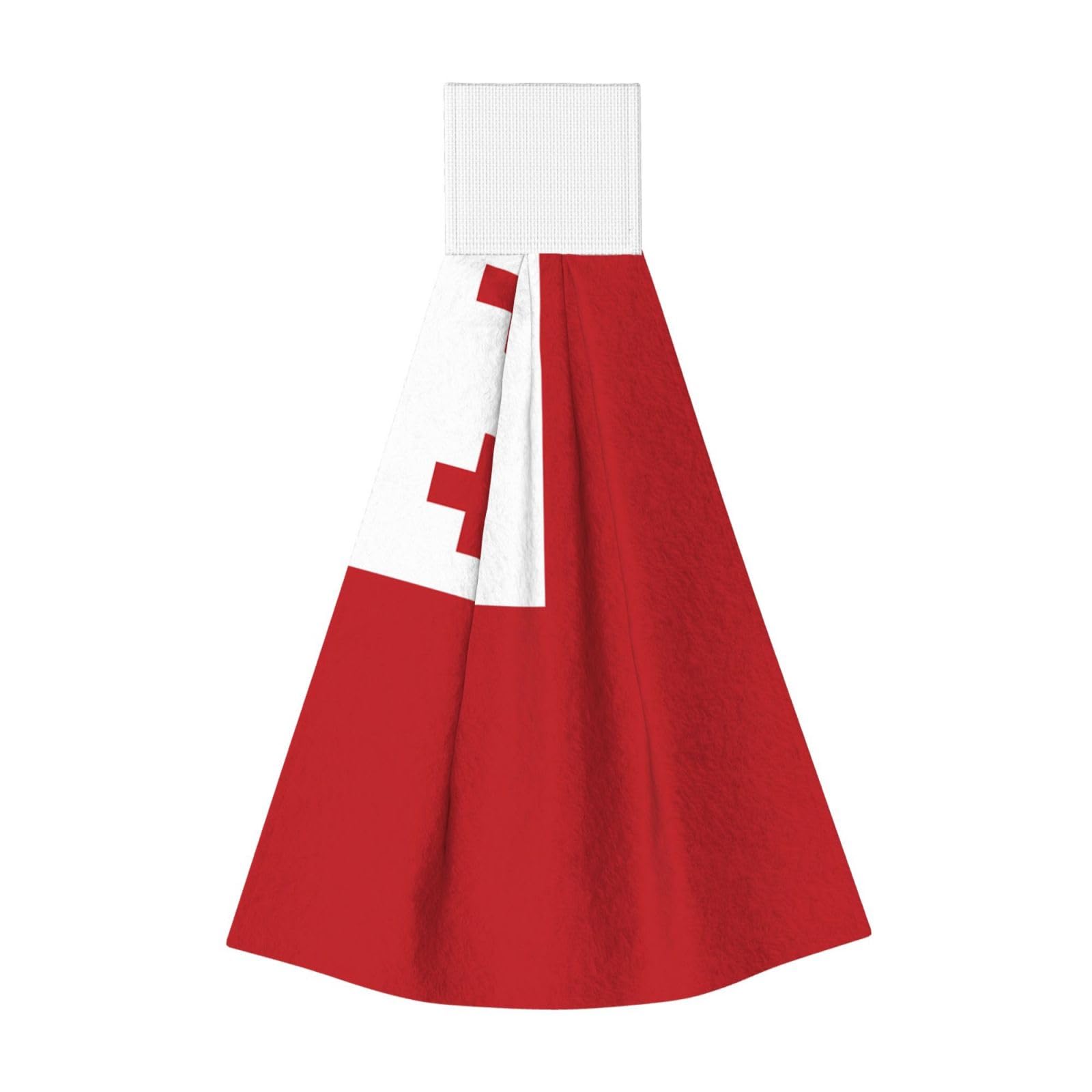 ZQYTGFDC Tonga Flag Highly Absorbent Dish Towels Soft Coral Fleece Wipe