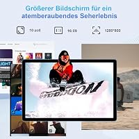 2026 Tablet 10 Zoll Android Octa Core mit 20 GB RAM + 128 GB ROM (2 TB TF) | 5G + 2,4 G WiFi | FHD | GMS | Bluetooth 5.0 | 8 MP + 5 MP | Typ C, Tablet mit Touch, Gehäuse, Tastatur und Maus - Blau – Ansicht 6