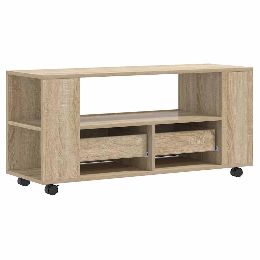 vidaXL Mueble para TV Madera de ingeniería Roble Sonoma 102x34,5x43 cm, Soporte de TV, Armario Auxiliar, Armario para Equipos de música, Armario de TV