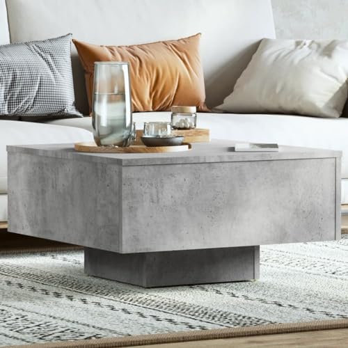 Générique Table Basse Gris Béton 60x60x31,5 cm Bois d'Ingénierie | Table de Salon Carrée Moderne | Meuble d'Appoint pour Salon Séjour Bureau