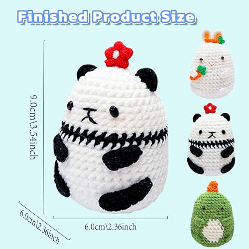 Image of YILAII Crochet Kit for Beginners Stpe-by-Step Video Tutorials Knitting Crochet Supplies for Adults, Learn to Crochet - Ideal Gift for Women - Craft Art Animal Combinations Crochet Kits