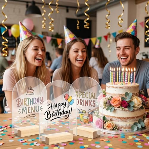 Image of Bercoor 15 Pack 5x7 Inch Blank Clear Arch Acrylic Sign with Wooden Stands, Arched Round Top Acrylic Sheet, DIY Acrylic Arch Table Numbers for DIY Name Card Gifts Event Party Sign Decoration