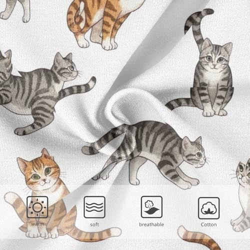 Underwear Girls, Cute Cats White Toddler Briefs, Girls Cotton Underwear, 2T–8 Years3