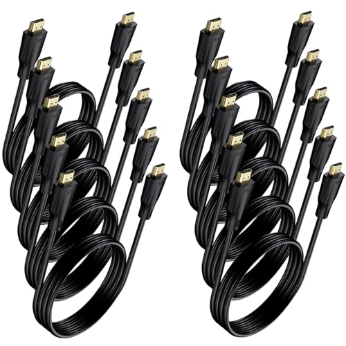 Câble HDMI 8K de 0,9 m par lot de 10 cordons ultra haute vitesse 48 Gbit/s