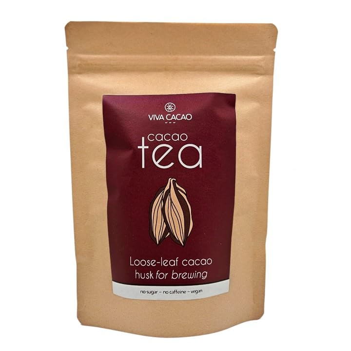 Viva CacaoCacao Tea - 275g | Loose-leaf cacao husk for brewing | Tea alternative | Gentle Energy | No Caffeine | Low Calorie | No Sugar | Allergen FREE | Compostable Packaging | Ethically Sourced