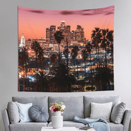 Tapisserie palmiers Los Angeles pour habiller un mur vide sans peinture ni travaux