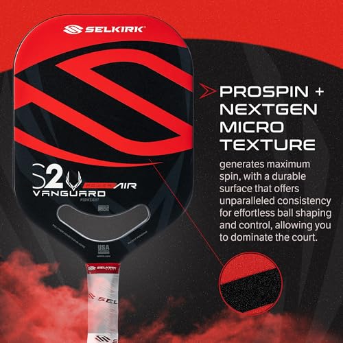 Image of Selkirk Sport Vanguard Power Pickleball Paddles | S2 Black & Red
