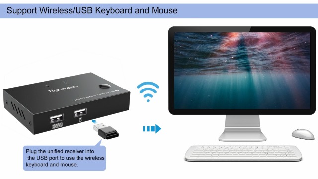 Switch KVM HDMI 4K@60Hz Per 2 Computer - Condivisione Tastiera, Mouse E Monitor, Con Cavi USB E HDMI - Foto 8