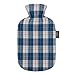 Produktbild fashy Wärmflasche mit Baumwollbezug im Karodesign, aqua