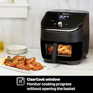 Instant Pot Vortex Plus 6QT ClearCook Air Fryer, Clear Windows, Custom Program Options, 6-in-1 Functions, Crisps, Broils, Roasts, Dehydrates, Bakes, Reheats, from the Makers of Instant Pot, Black Instant Pot Vortex Plus 6QT ClearCook Air Fryer Clear Windows Custom Program Options 6 in 1 Functions Crisps Broils Roasts Dehydrates Bakes Reheats from the Makers of Instant Pot Black