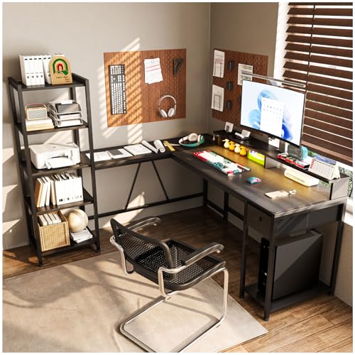 La Mejor Selección de Escritorio Oficina , tabla con los diez mejores. 42 SIMPLE HOGAR Escritorio,Escritorio Gamer,Escritorios Minimalista,Escritorios en L Viene,Regletas de Enchufes y Tiras Luces,Escritorios El Tamaño es 140X140 CM. (Negro)