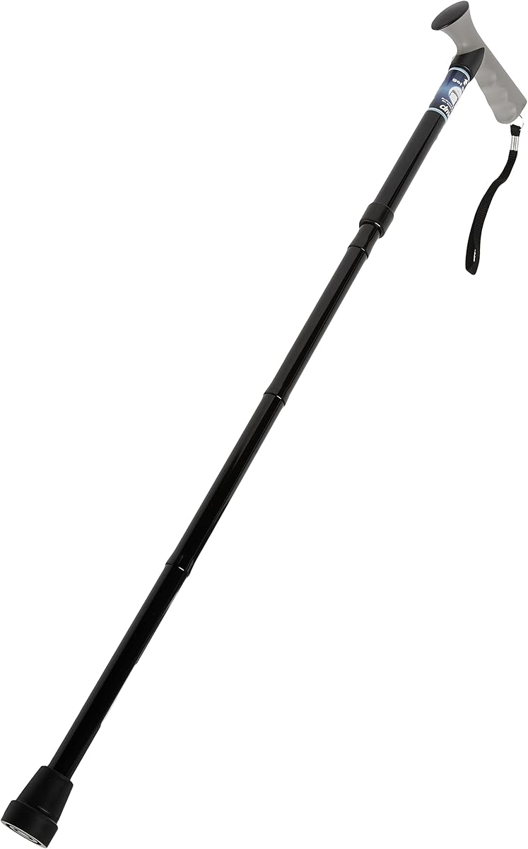 Walking Stick with Gel Grip Handle, Black | Walking Stick Features Comfortable Gel Grip Handle for Everyday Mobility Support and Better Stability