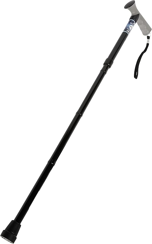 Walking Stick with Gel Grip Handle, Black | Walking Stick Features Comfortable Gel Grip Handle for Everyday Mobility Support and Better Stability
